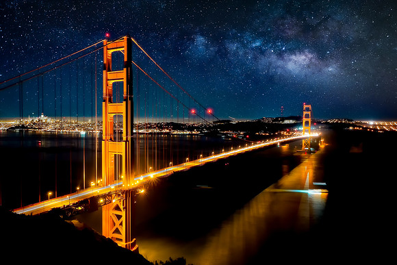 Golden Gate Bridge Milky Way