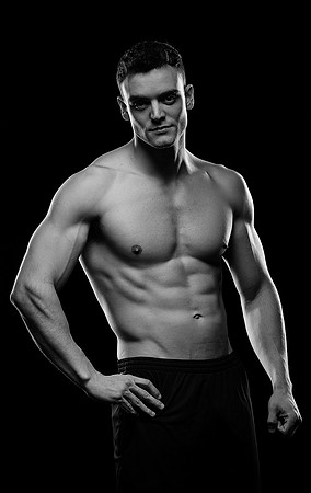 Male fitness studio lighting